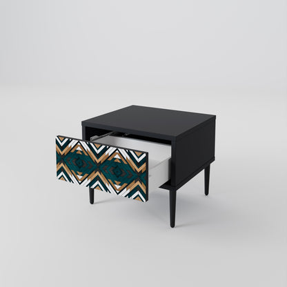 ARTISTIC GEOMETRY Nightstand in Black Finish