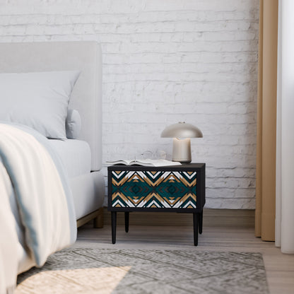 ARTISTIC GEOMETRY Nightstand in Black Finish