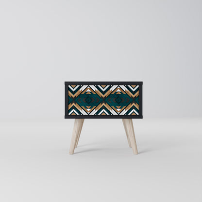ARTISTIC GEOMETRY Nightstand in Black Finish