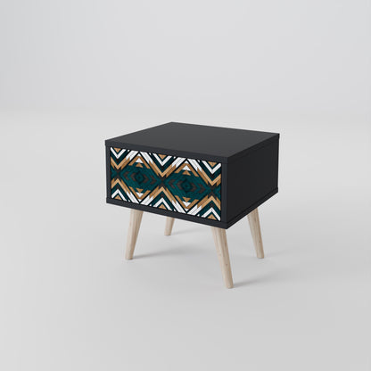 ARTISTIC GEOMETRY Nightstand in Black Finish