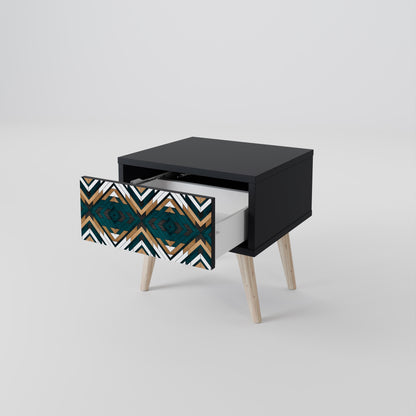 ARTISTIC GEOMETRY Nightstand in Black Finish