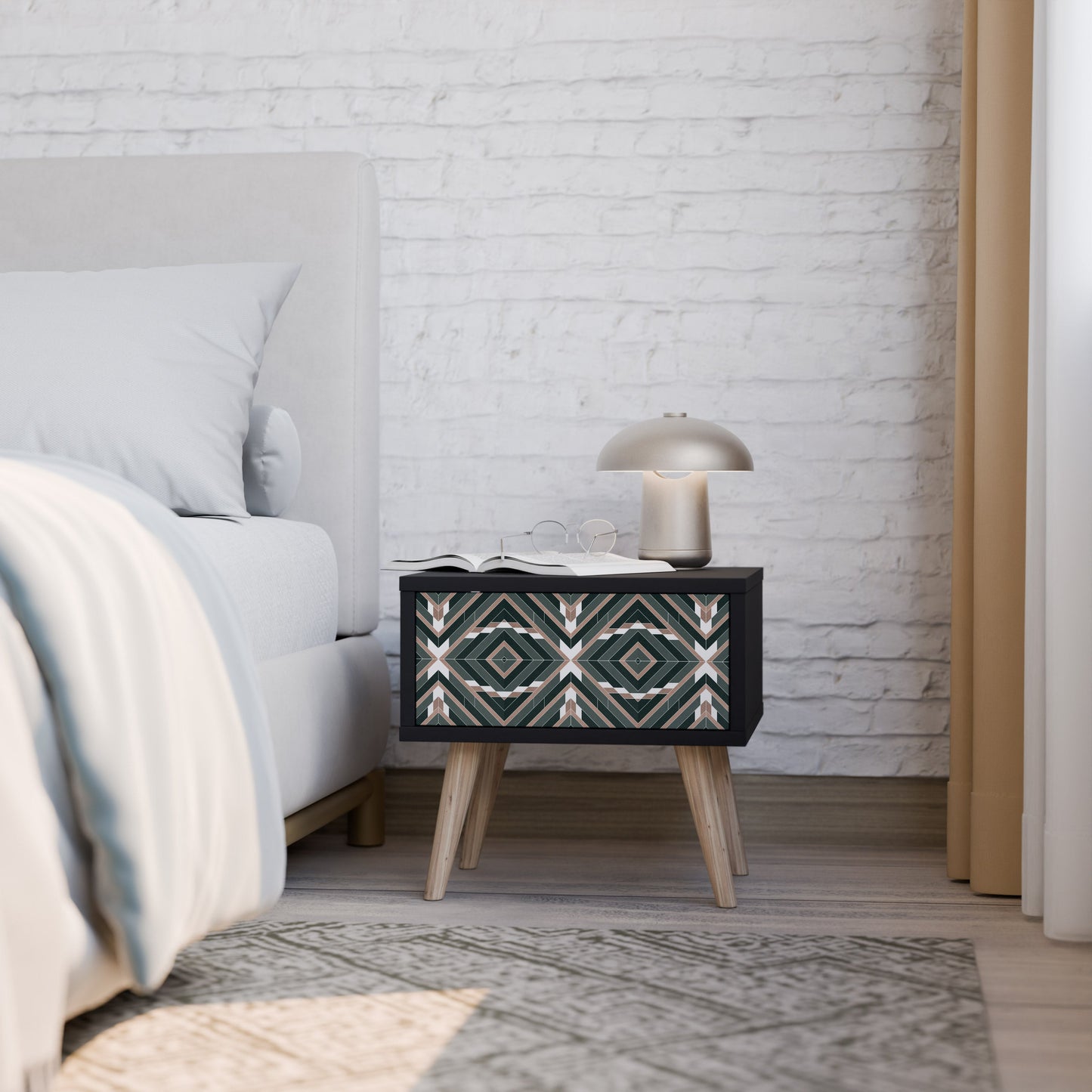 DIMENSION DELIGHTS Nightstand in Black Finish