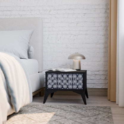 GRAPHITE EYES Nightstand in Black Finish
