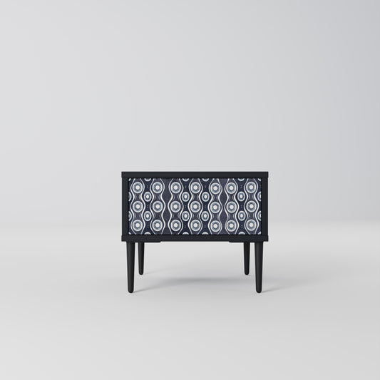 GRAPHITE EYES Nightstand in Black Finish