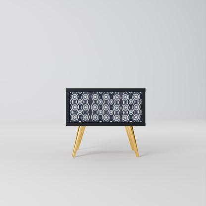 GRAPHITE EYES Nightstand in Black Finish