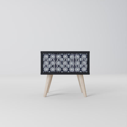 GRAPHITE EYES Nightstand in Black Finish