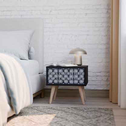 GRAPHITE EYES Nightstand in Black Finish