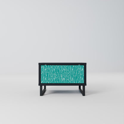 Comodino TURQUOISE RAIN in finitura nera