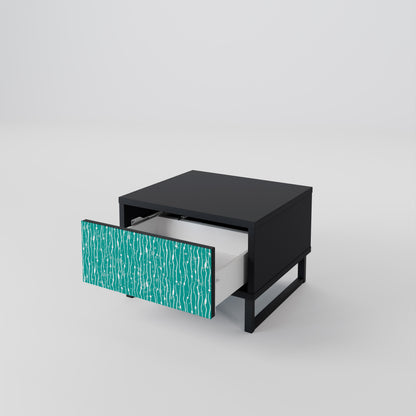 Comodino TURQUOISE RAIN in finitura nera
