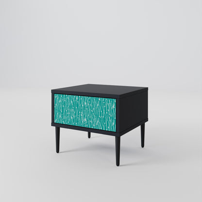 Comodino TURQUOISE RAIN in finitura nera