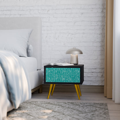 Comodino TURQUOISE RAIN in finitura nera