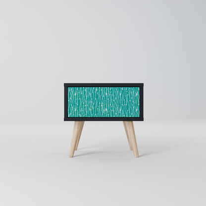Comodino TURQUOISE RAIN in finitura nera