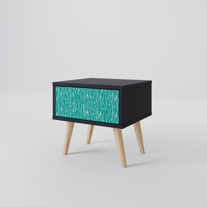 Comodino TURQUOISE RAIN in finitura nera