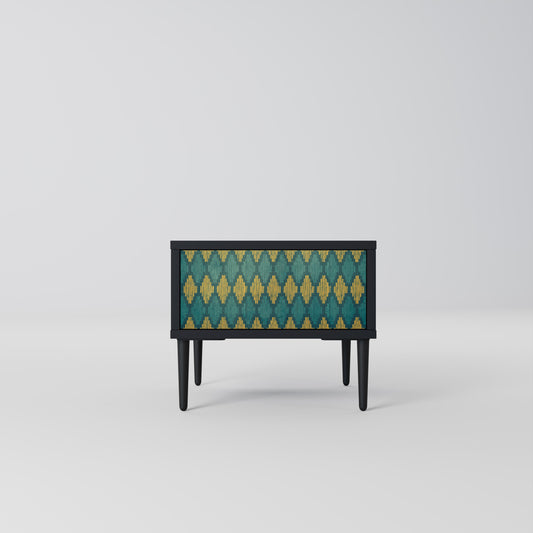 POLYGONS Nightstand in Black Finish