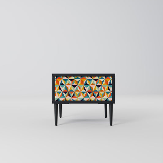 TESSELATE TREASURES Nightstand in Black Finish