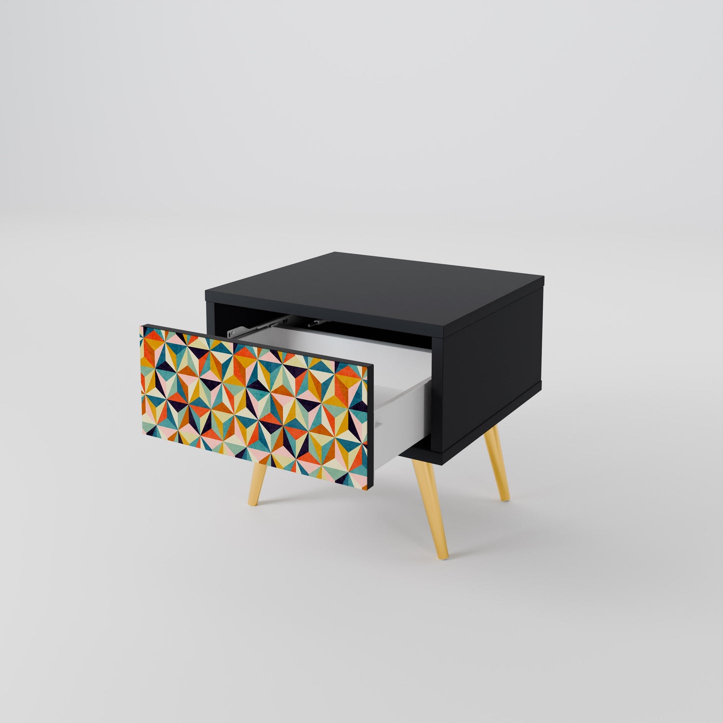 Comodino TESSELATE TREASURES in finitura nera
