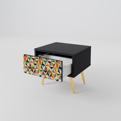 Comodino TESSELATE TREASURES in finitura nera