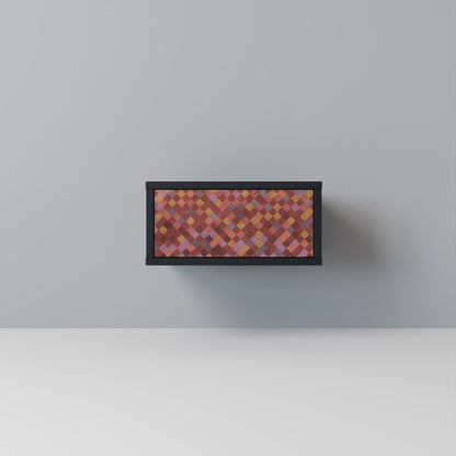 PAINTED SQUARES Nightstand in Black Finish