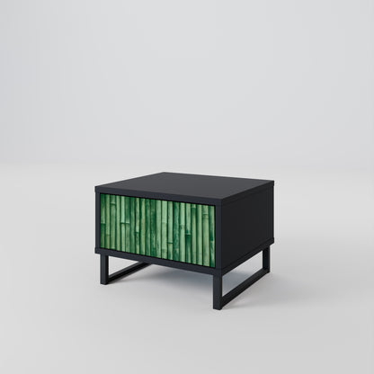 Comodino NATURAL GREEN in finitura nera