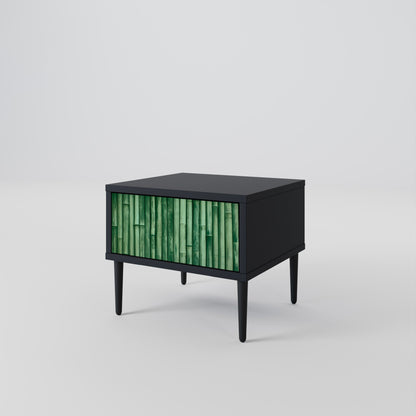 Comodino NATURAL GREEN in finitura nera