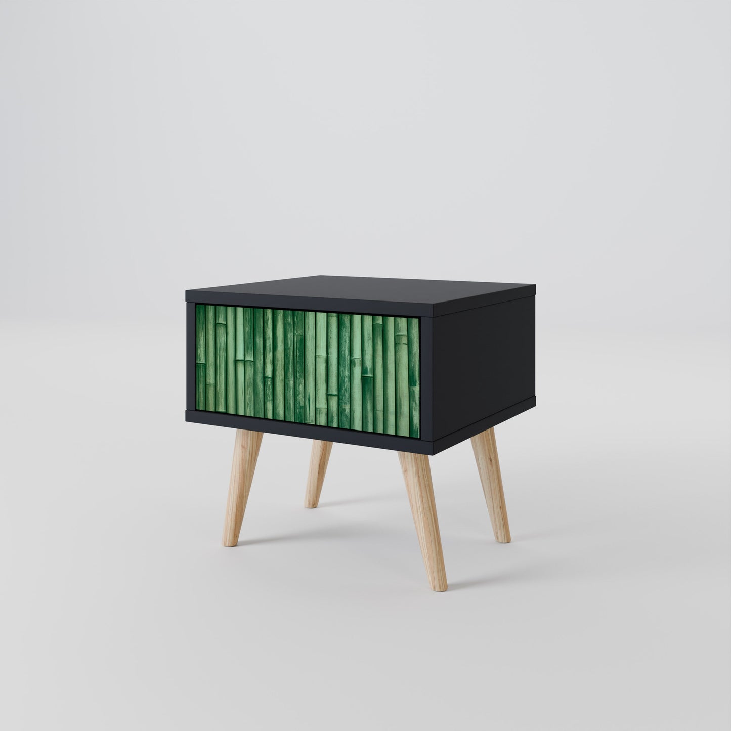 Comodino NATURAL GREEN in finitura nera