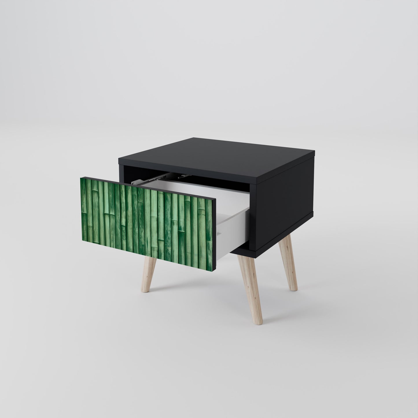 Comodino NATURAL GREEN in finitura nera