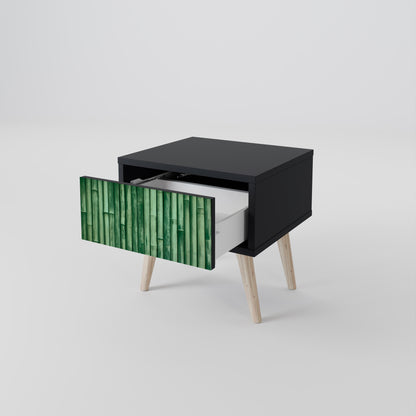 Comodino NATURAL GREEN in finitura nera