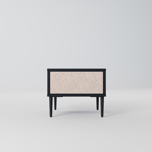 CERAMIC TEXTURE Nightstand in Black Finish