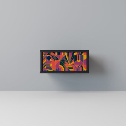 ELECTRIC PATTERNS Nightstand in Black Finish