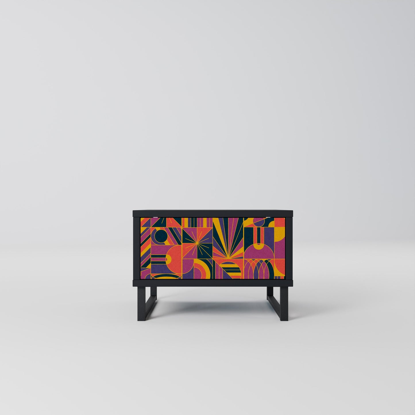ELECTRIC PATTERNS Nightstand in Black Finish