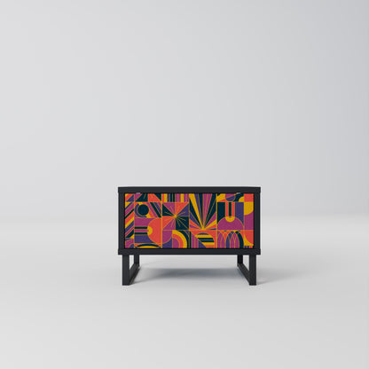 ELECTRIC PATTERNS Nightstand in Black Finish