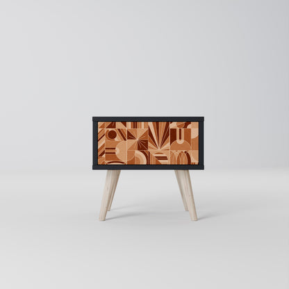 PRISM MOSAIC Nightstand in Black Finish