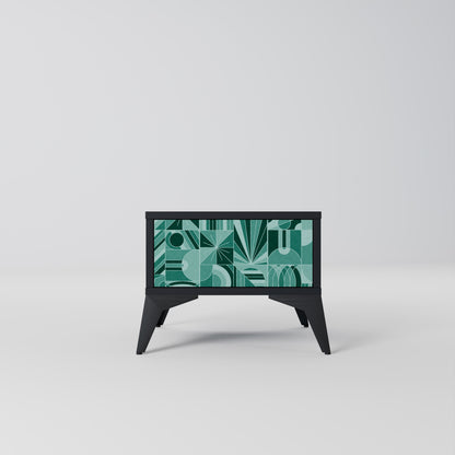 HARMONIC GRID Nightstand in Black Finish