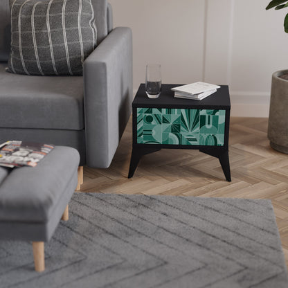 HARMONIC GRID Nightstand in Black Finish
