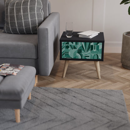HARMONIC GRID Nightstand in Black Finish