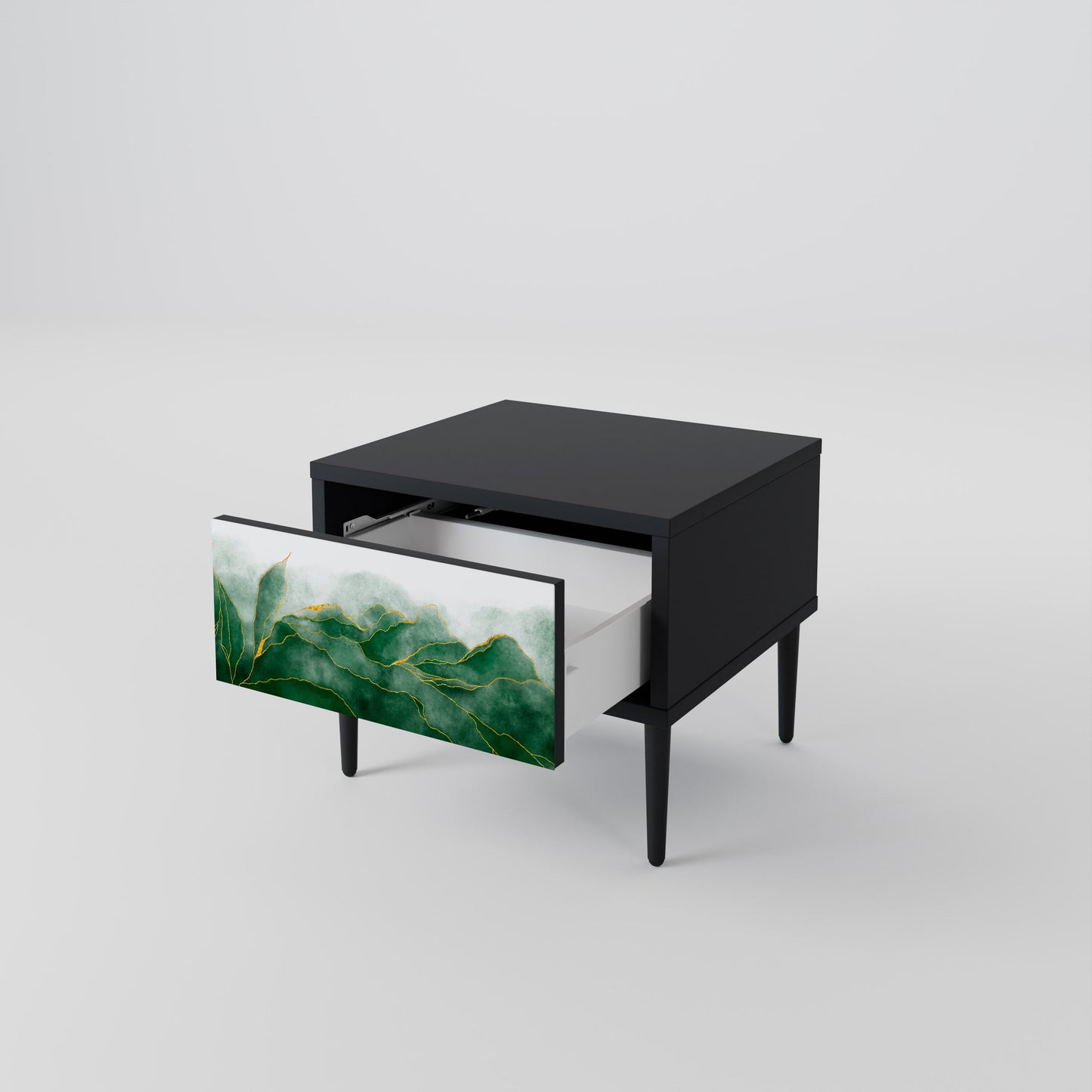 EXPENSIVE NATURE Nightstand in Black Finish