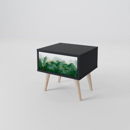 EXPENSIVE NATURE Nightstand in Black Finish