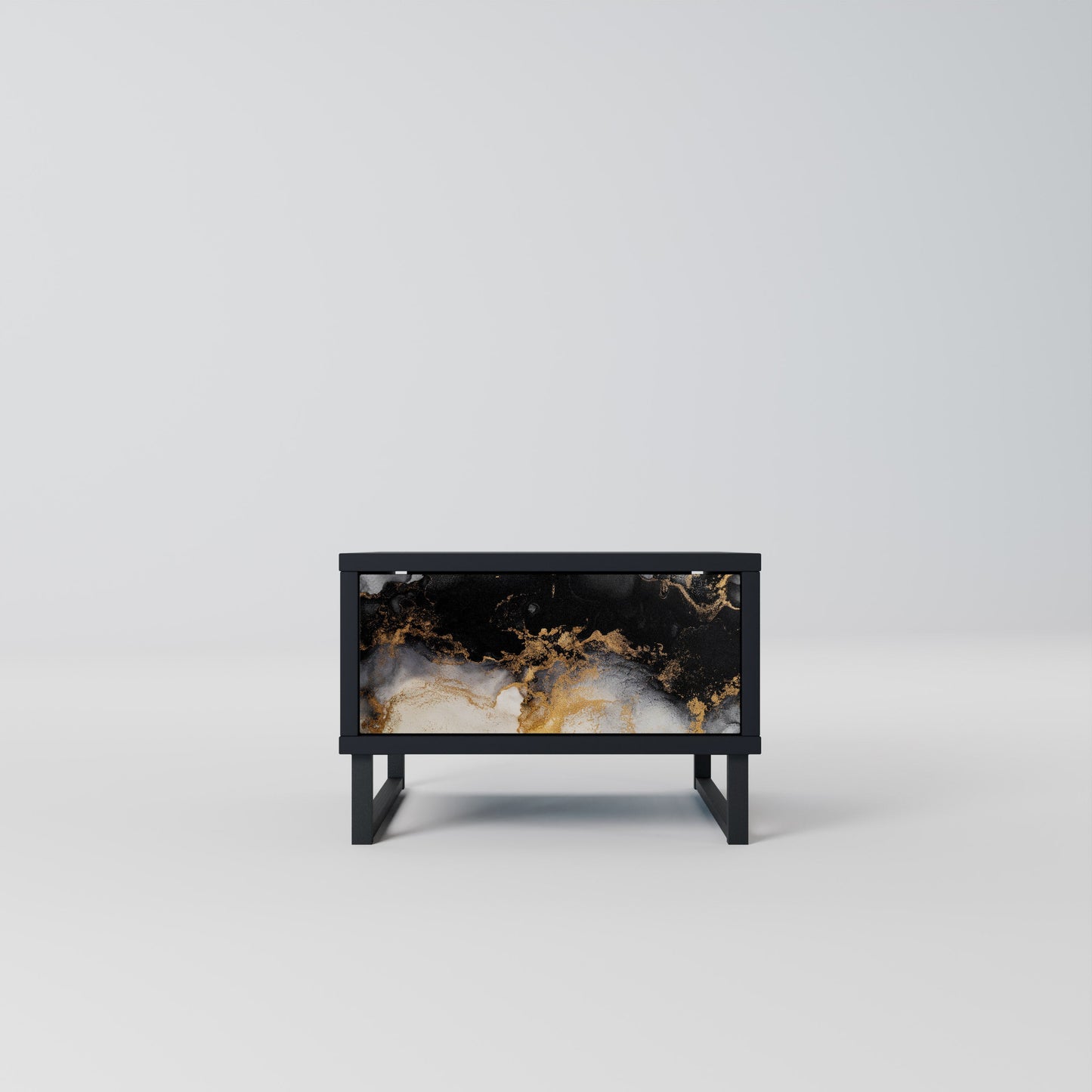 MARBLE OF TOMMORROW Nightstand in Black Finish