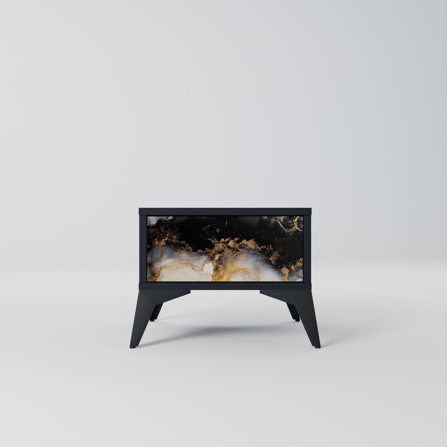 MARBLE OF TOMMORROW Nightstand in Black Finish
