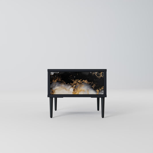 MARBLE OF TOMMORROW Nightstand in Black Finish