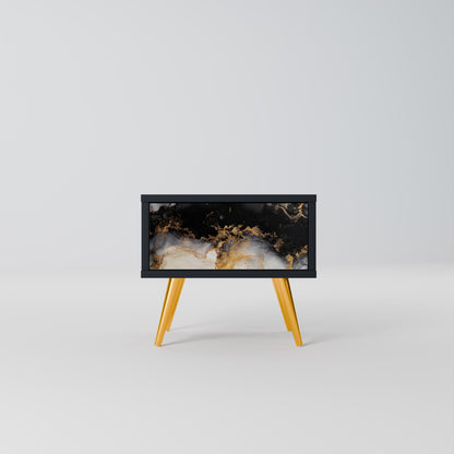 MARBLE OF TOMMORROW Nightstand in Black Finish