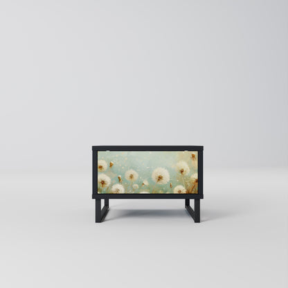 DREAMY MEADOW Nightstand in Black Finish