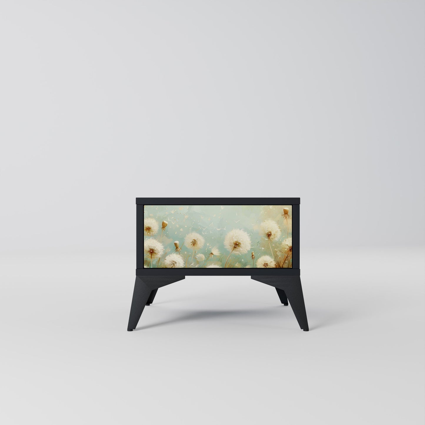 DREAMY MEADOW Nightstand in Black Finish