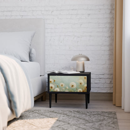 DREAMY MEADOW Nightstand in Black Finish
