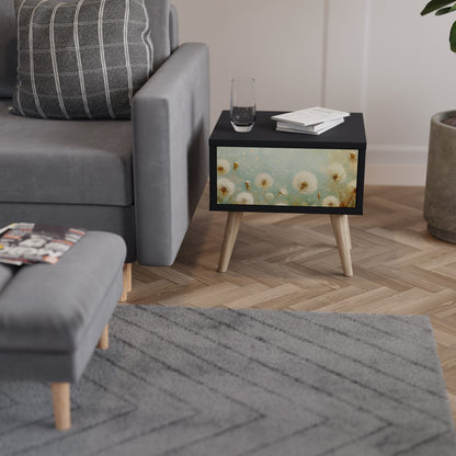 DREAMY MEADOW Nightstand in Black Finish
