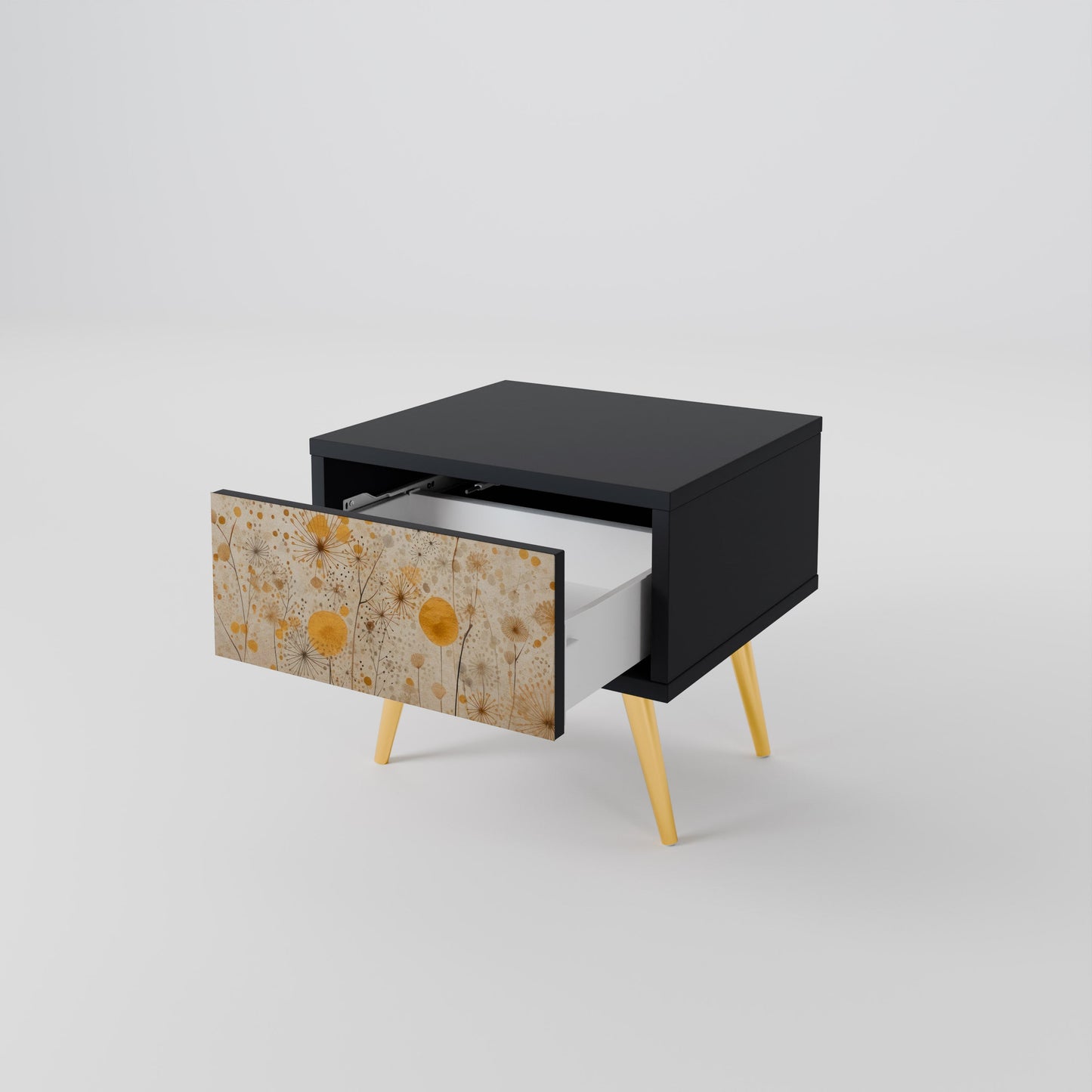 MORNING GLADE Nightstand in Black Finish