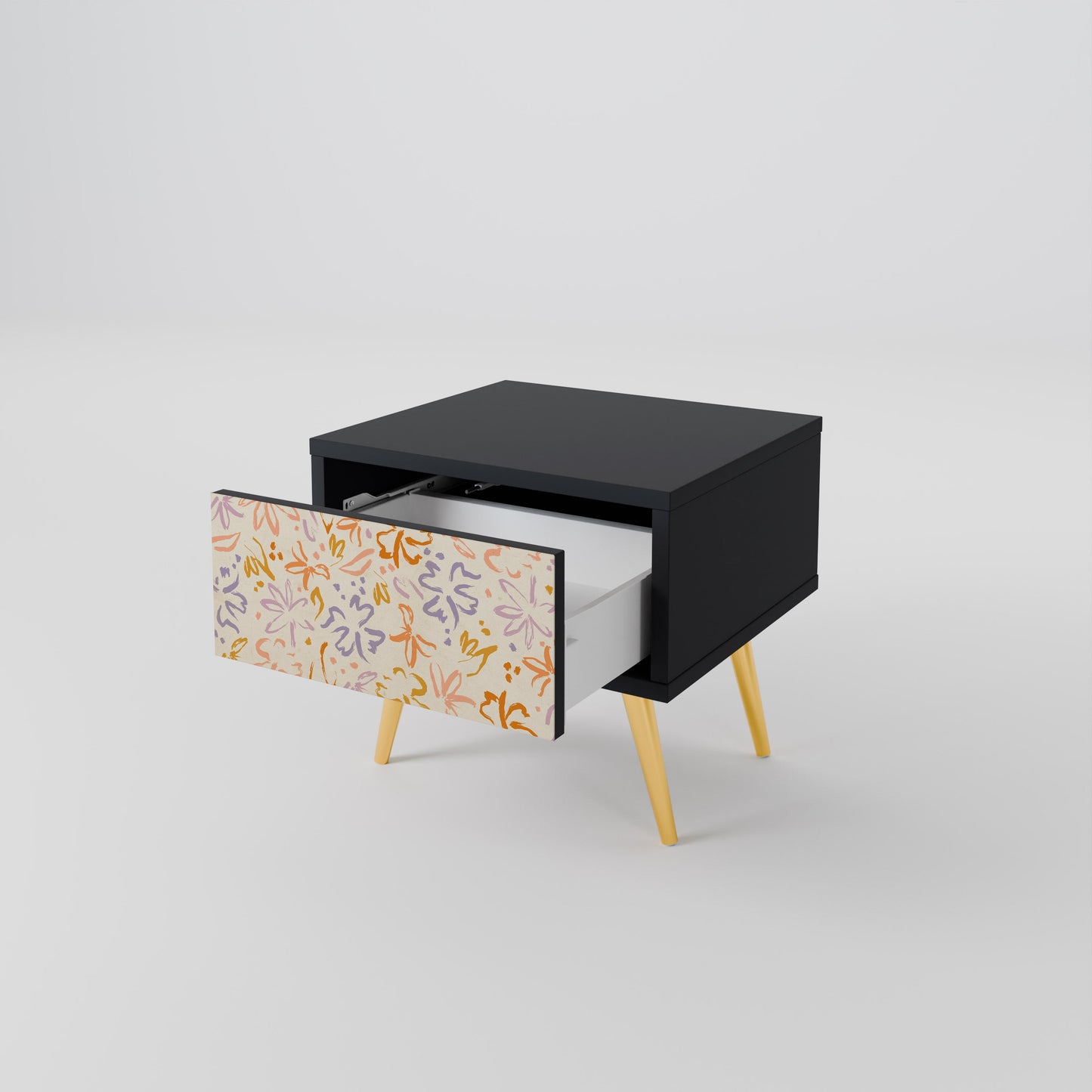 SPRING WHIMSY Nightstand in Black Finish