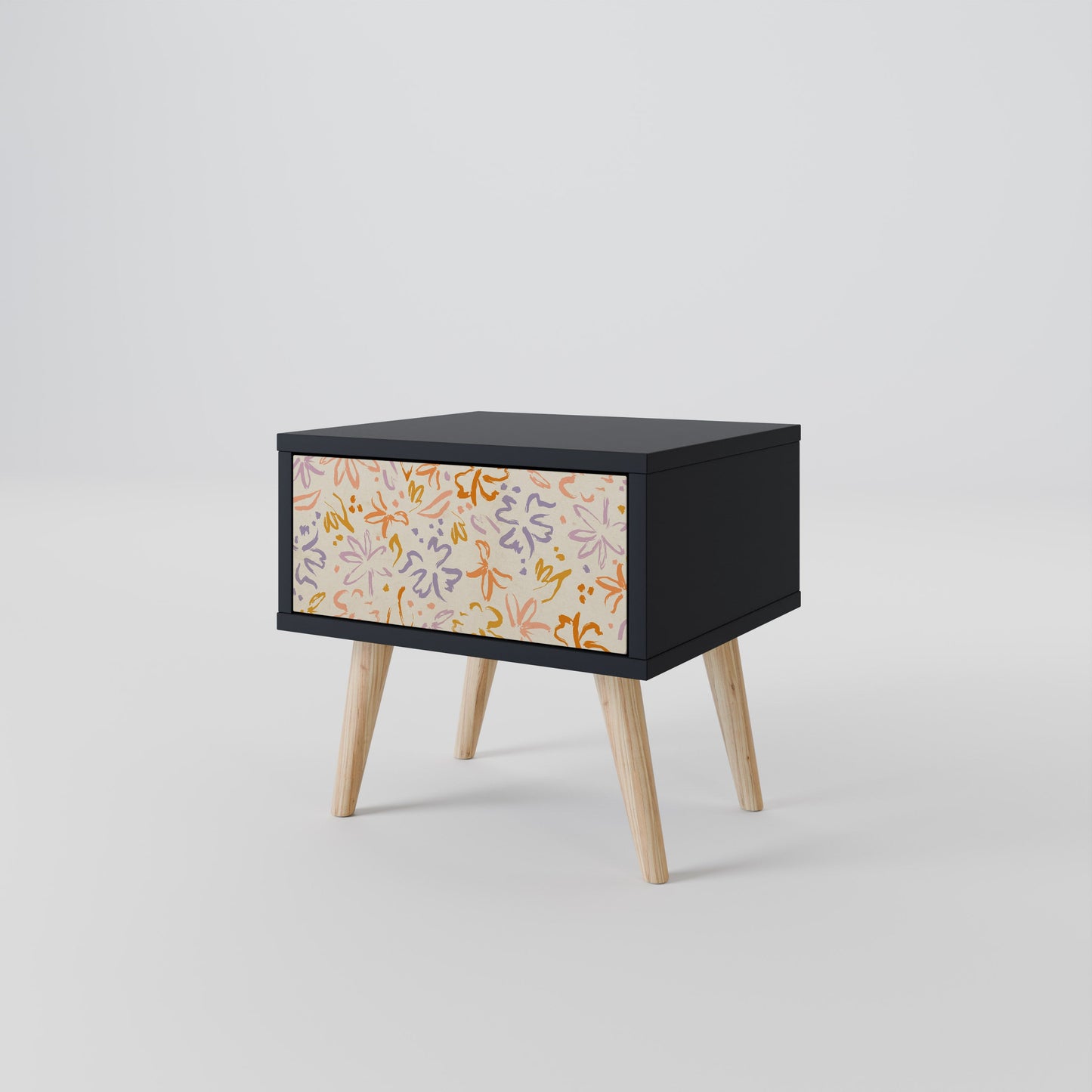 SPRING WHIMSY Nightstand in Black Finish