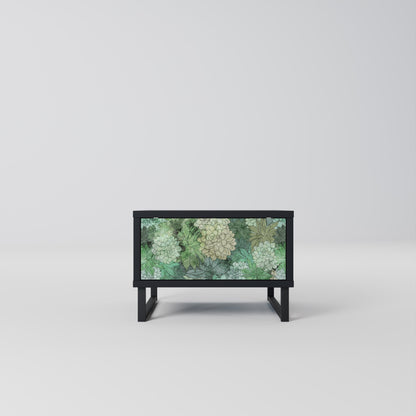 SUCCULENT CLUSTER Nightstand in Black Finish