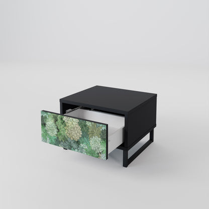 SUCCULENT CLUSTER Nightstand in Black Finish